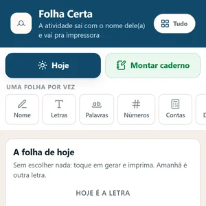 Tela do app Folha Certa no celular